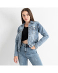 0906 New Jeans джинсовая куртка женская голубая стрейчевая (6 ед. размеры: XS.S.M.L.XL.2XL): артикул 1129644