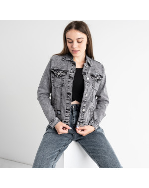 0905 New Jeans джинсовая куртка женская серая стрейчевая (6 ед. размеры: XS.S.M.L.XL.2XL)