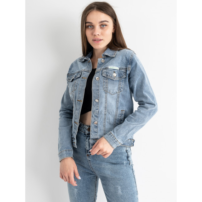 0906-3 / голубая женская джинсовая куртка (New Jeans, стрейчевая, 3 ед. размеры норма:XS, XS, XS) Джинсовая куртка: артикул 1161152