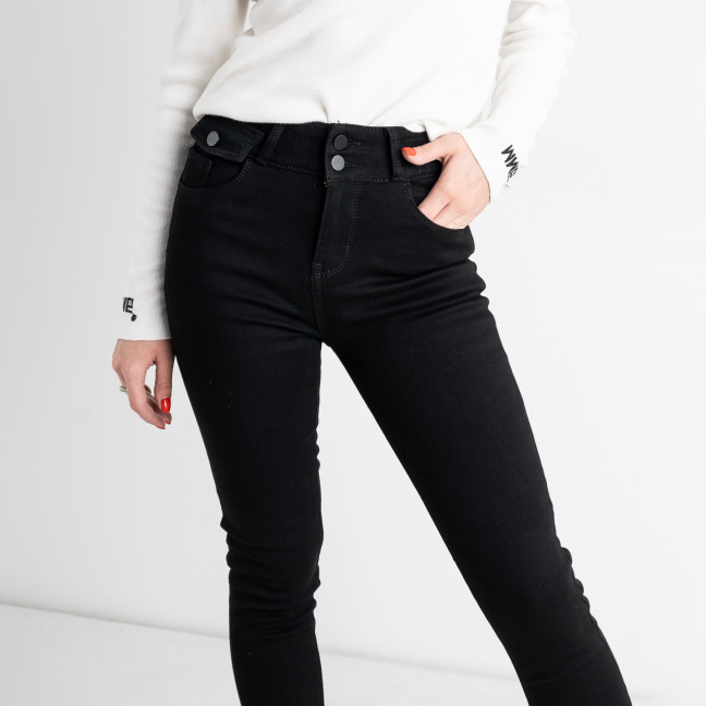 0573 New Jeans американка на флисе черная стрейчевая (6 ед. размеры: 25.26.27.28.29.30) New Jeans: артикул 1130139