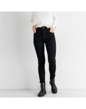 0560 New Jeans американка на флисе черная стрейчевая (6 ед. размеры: 25.26.27.28.29.30)
