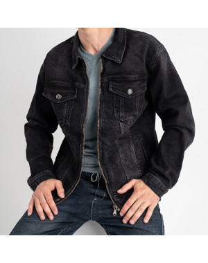 0538 Long Li джинсовая куртка мужская серая стрейчевая (6 ед. размеры: S.M.L.XL.2XL.3XL)