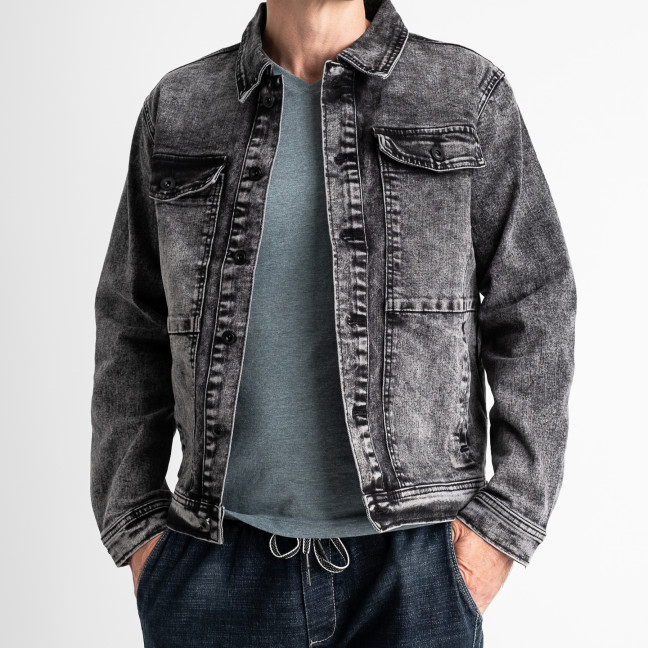 0545 Long Li джинсовая куртка мужская серая стрейчевая (6 ед. размеры: S.M.L.XL.2XL.3XL) Longli: артикул 1130561