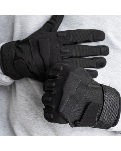 2350-13 РАЗМЕР XL ЧЕРНЫЕ тактические перчатки из искуственной замши (1 ед.) Перчатки
