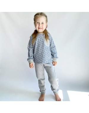 1047-1 СЕРАЯ Бома пижама на ребенка 7-10 лет на байке (4 ед. размеры: 122.128.134.140)