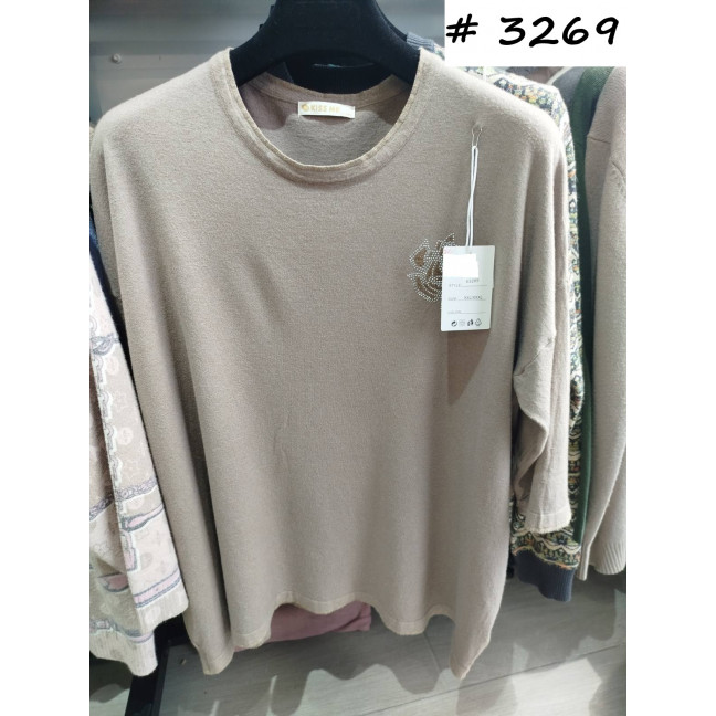 3269# микс цветов женский свитер (Kiss me, 10 ед, размеры полубатал: XL-3XL универсальный) выдача на следующий день Kiss me: артикул 1162416