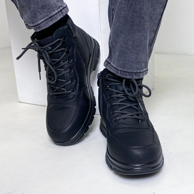 0607-843 размер 43 черные мужские ботинки (мех, экокожа хорошего качества, коробка в комплекте) Ботинки: артикул 1142172