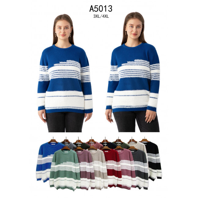 5013 микс цветов женский свитер (Kiss me, 5 ед, размеры батал: 3XL-4XL)  Kiss me: артикул 1158542