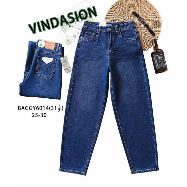 6014# синие женские джинсы багги (Vindasion, 6 ед, размеры норма: 25-30) выдача на следующий день Vindasion: артикул 1159820