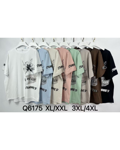 6175# микс цветов женская футболка (Kiss me, 10 ед, размеры батал: XL-4XL) выдача на следующий день Kiss me