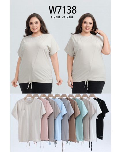 7138 # микс цветов женская футболка (Kiss Me, 10 ед, размеры батал: xl-3xl) выдача на следующий день Футболка