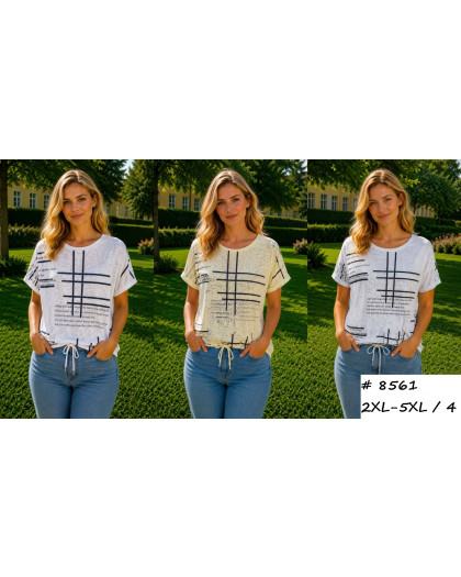 8561 # выбор цвета женская футболка (трикотаж, 4 ед, размеры батал: 2XL-5XL) выдача на следующий день Футболка