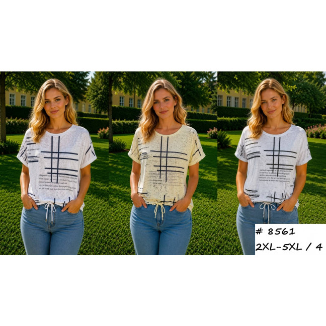 8561 # выбор цвета женская футболка (трикотаж, 4 ед, размеры батал: 2XL-5XL) выдача на следующий день Футболка: артикул 1162840
