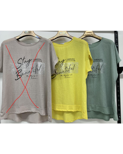 9562# выбор цвета женская футболка (лён, 4 ед, размеры батал: 3XL-6XL) выдача на следующий день Футболка
