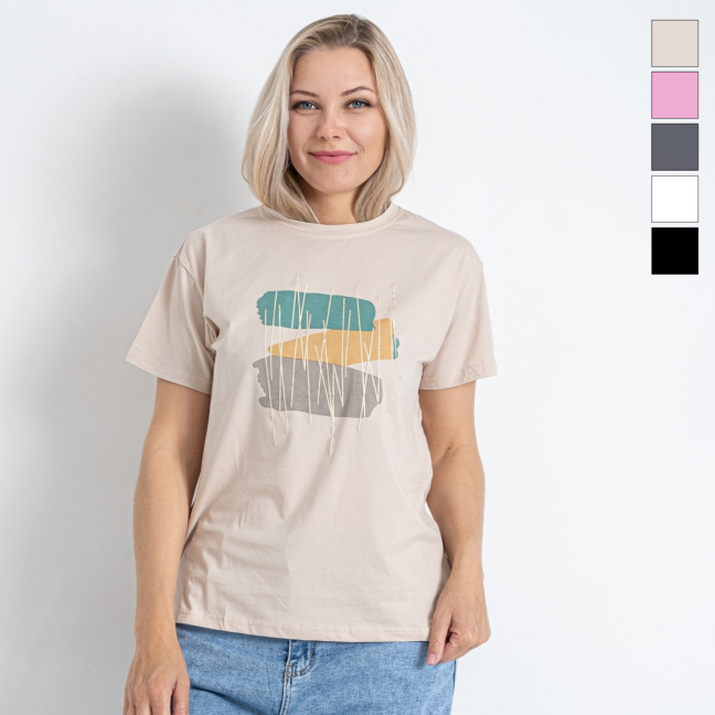 56136-77 пять цветов женская футболка (6 ед. универсальный полубатальный размер: 48-52) Nana: артикул 1146674