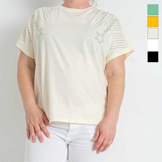 5669-88 пять цветов женская футболка (6 ед. универсальный полубатальный размер: 48-52) Nana: артикул 1146669