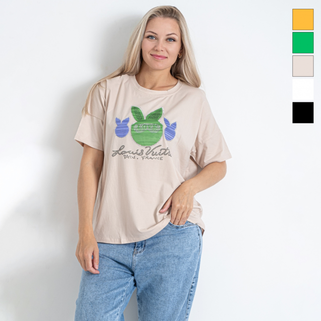 64043-88 пять цветов женская футболка (6 ед. универсальный полубатальный размер: 48-52) Nana: артикул 1146681