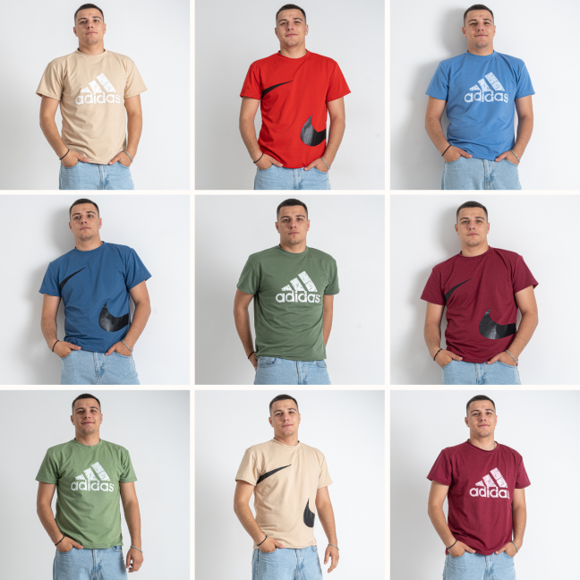 9837-99 две модели микс расцветок мужская футболка (турецкий трикотаж, принт, 5 ед. размеры норма: 46. 48. 50. 52. 54, маломерит на 2 размера) Футболка: артикул 1146472