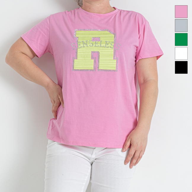 0056-88 пять цветов женская футболка (6 ед. универсальный полубатальный размер: 48-52) Nana: артикул 1146627
