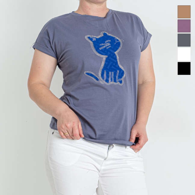 22080-99 микс расцветок женская футболка (6 ед. универсальный полубатальный размер: 48-52) Nana: артикул 1146679