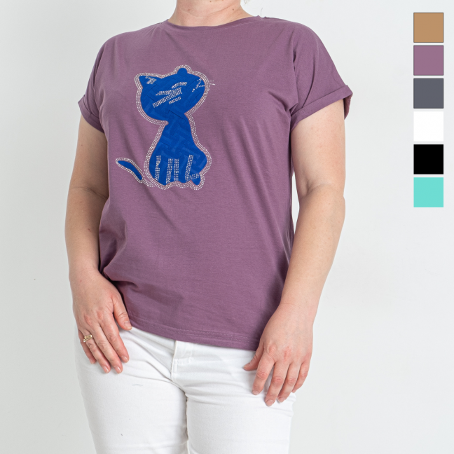 22080-88 шесть цветов женская футболка (6 ед. универсальный полубатальный размер: 48-52) Nana: артикул 1146628