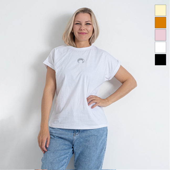 22035-77 пять цветов женская футболка (6 ед. универсальный полубатальный размер: 48-52) Nana: артикул 1146675