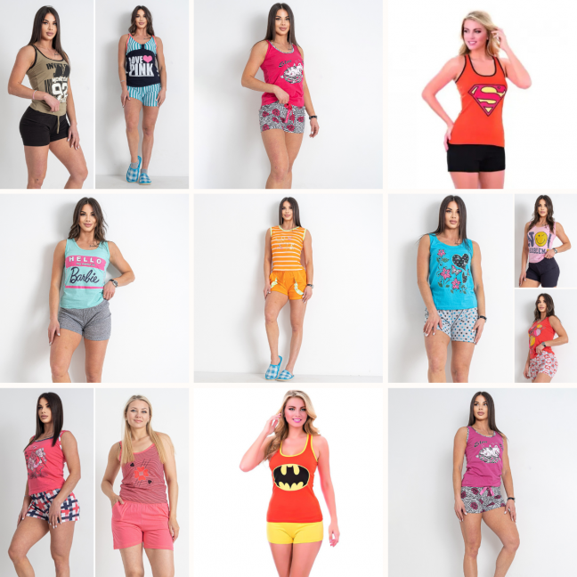 8127-88 микс моделей и расцветок женская пижама (20 ед. универсальный размер нормы: 44-48) Пижама: артикул 1146357