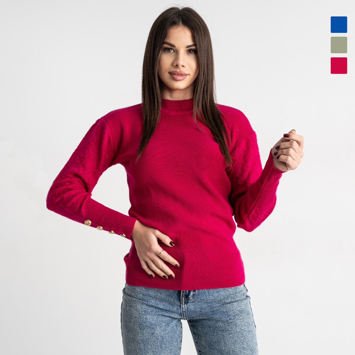4657* микс расцветок женский свитер (3 ед. один универсальный размер: 44-46) выдача на следующий день