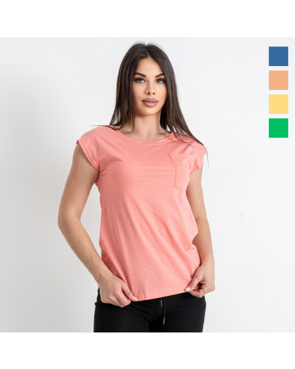9635 микс расцветок женская футболка (хлопок Узбекистан, карман на груди, 6 ед. размеры норма: 42. 44. 46. 48. 50. 52) Футболка
