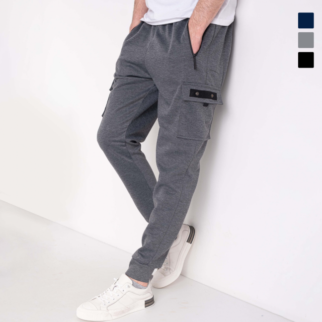 41616 три цвета мужские спортивные штаны (DUNAUONE, двунитка, 6 ед. размеры норма: M. L. XL. 2XL. 3XL. 4XL) Dunauone: артикул 1142733
