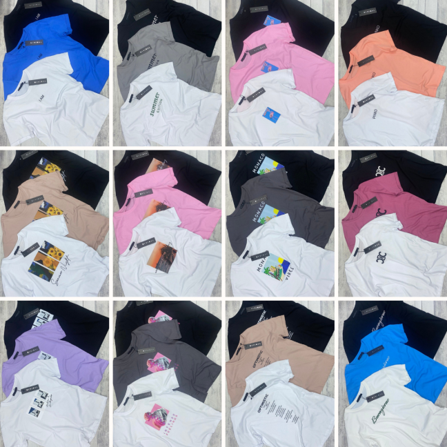 50199 микс расцветок женская футболка (MINIMAL, 5 ед. размеры на бирках S. M, соответствуют 44-46, 48-50, норма-полубатал) Minimal: артикул 1144755