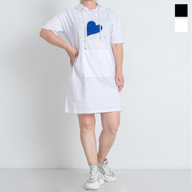 0902-52 черная и белая женская футболка (2 ед. универсальный полубатальный размер: 48-52) Nana: артикул 1146774