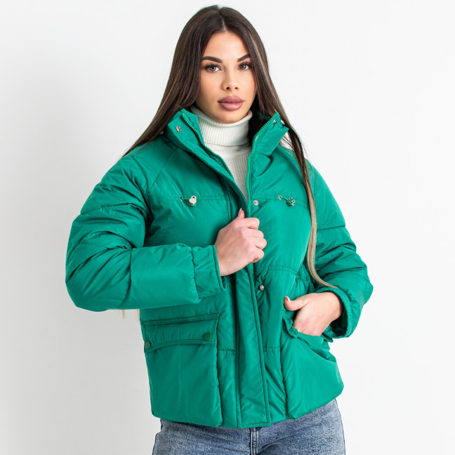 0806-7* зеленая женская куртка (синтепон, 5 ед. размеры полубатал: L. XL. 2XL, размеры дублируются) выдача на следующий день Куртка: артикул 1142215