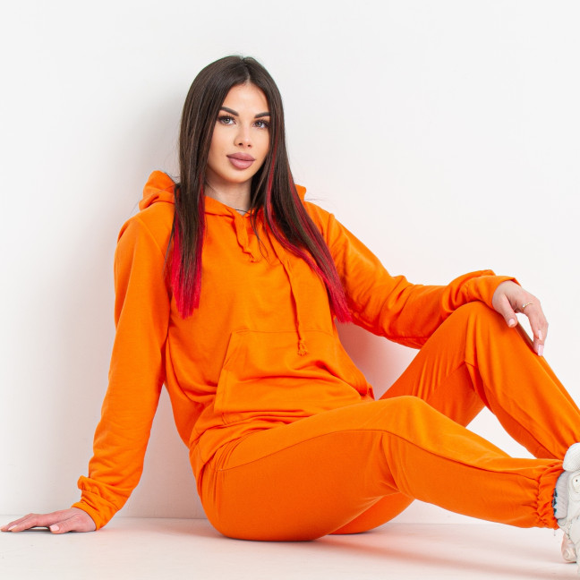 9991-8 оранжевый женский спортивный костюм (двунитка, 4 ед. размеры норма: M-2XL) Спортивный костюм: артикул 1142068