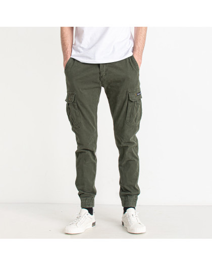 1643-13 темно-зеленые мужские брюки-карго (TICLACE, стрейчевые, 8 ед. размеры норма: 30. 30. 32. 32. 34. 34. 36. 38) Ticlace