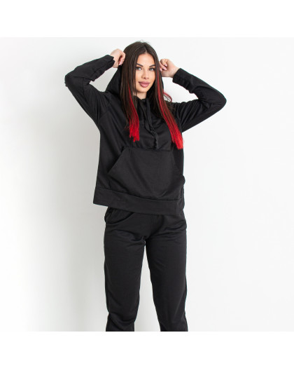 9991-1 черный женский спортивный костюм (двунитка, 4 ед. размеры норма: M-2XL) Спортивный костюм