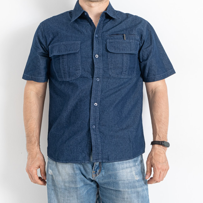 0958-2* синяя мужская джинсовая рубашка (5 ед. размеры батал: XL-5XL) выдача на следующий день Рубашка: артикул 1146611