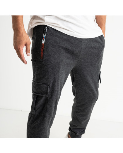 0108-6 СЕРЫЕ спортивные штаны мужские стрейчевые на манжете (5 ед. размеры на бирках: XL-5XL соответствуют M-3XL)  Спортивные штаны