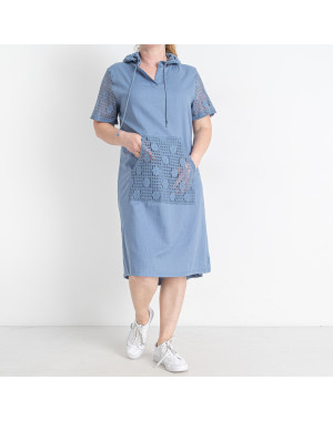 3955-2* голубое женское платье (4 ед. размеры полубатал: L. XL. 2XL. 3XL) выдача на следующий день