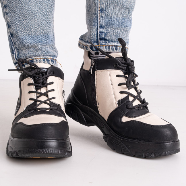3011-836 размер 36 черно-белые женские ботинки (мех, экокожа хорошего качества, коробка в комплекте) Ботинки: артикул 1142291