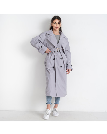 7560-6 один универсальный размер 44-50 серое женское пальто (удлиненное) Пальто