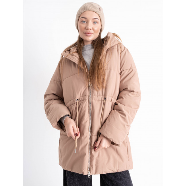 1010-3 бежевая женская куртка (с капюшоном, 4 ед. размеры норма: M. L. XL. 2XL)                                       Куртка: артикул 1150557