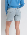 1028-1 голубые женские джинсовые шорты (CAVALLONE, стрейчевые, 7 ед. размеры батал: 34. 36. 36. 38. 38. 40. 42, соответствуют полубаталу: 28-33): артикул 1144481