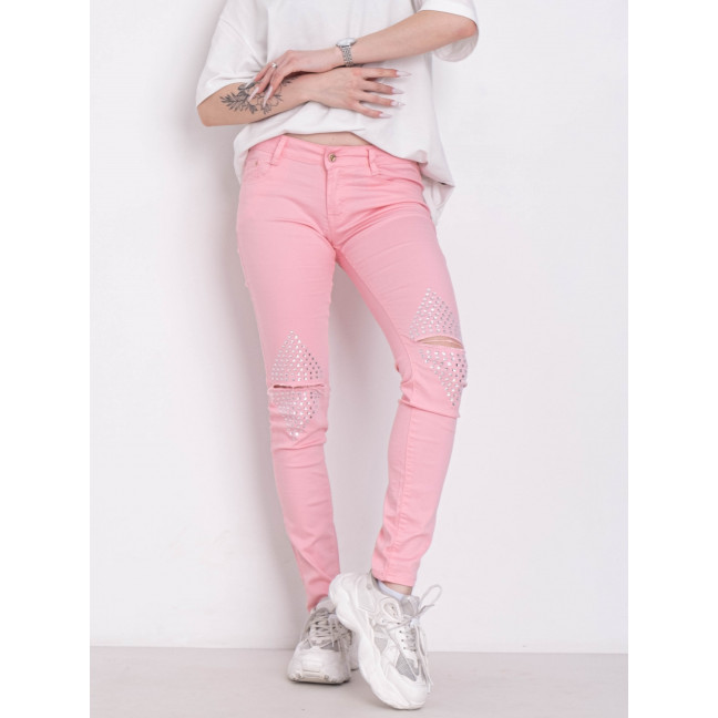 0118-5 пудровые женские джинсы (5 ед. размеры норма: XS. S. M. L. XL) Джинсы: артикул 1146266