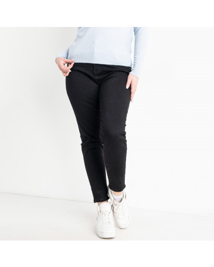 9012 черные женские джинсы (LANLANIEE, байка, 6 ед. размеры батал: 31. 32. 33. 34. 35. 36)  LANLANIEE