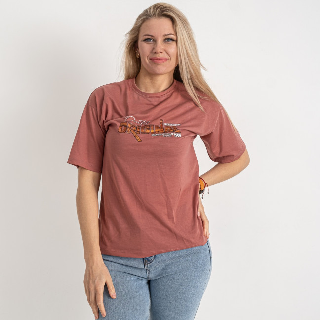12074-33* фрезовая женская футболка (oversize, стрейч-коттон, 4 ед. размеры норма: S. M. L. XL) выдача на следующий день Футболка: артикул 1144553