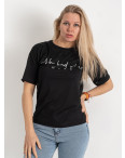12073-1* черная женская футболка (oversize, стрейч-коттон, 4 ед. размеры норма: S. M. L. XL) выдача на следующий день: артикул 1144543