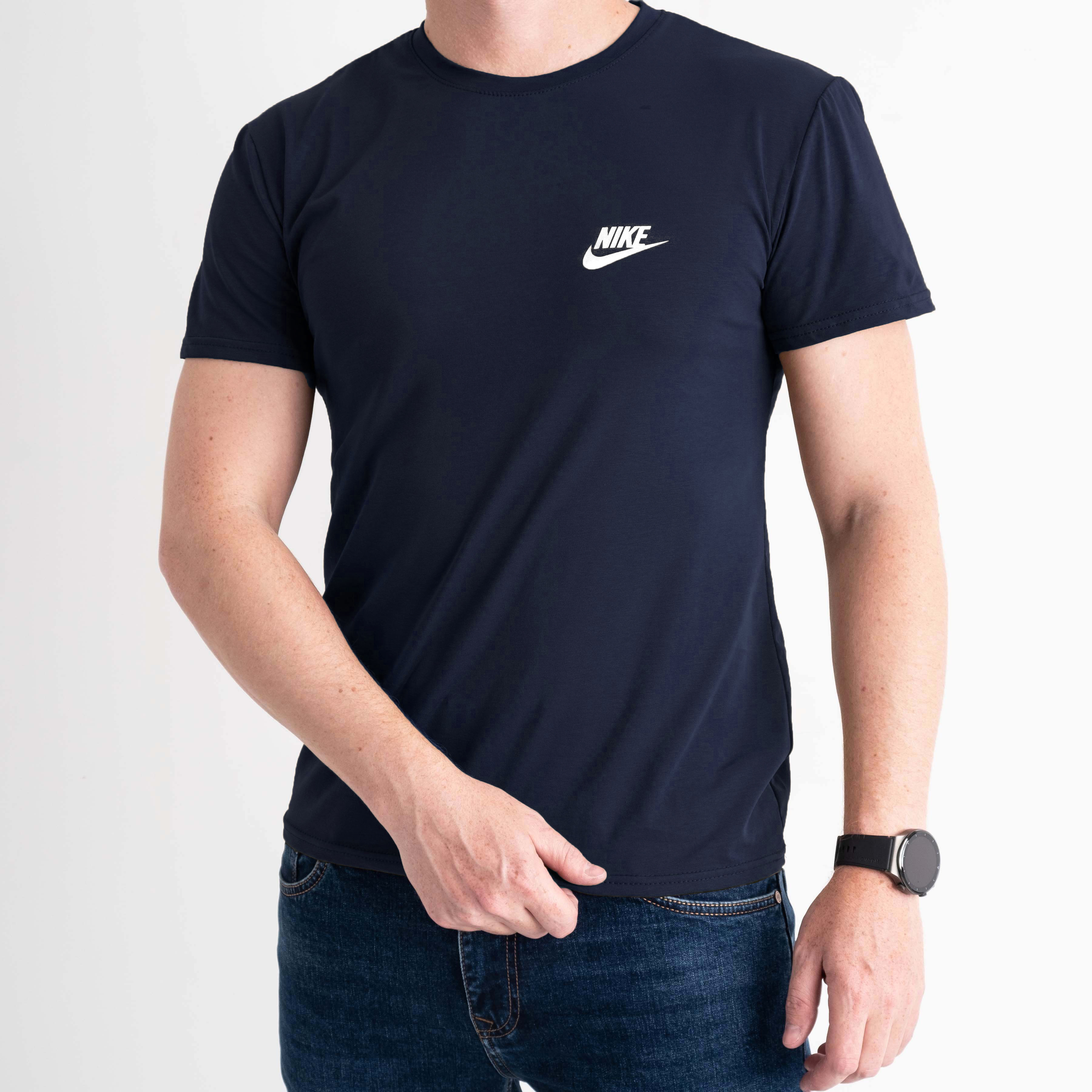 20406-2 СИНЯЯ футболка мужская с логотипом ( 4 ед.размеры: M.L.XL.2XL)
