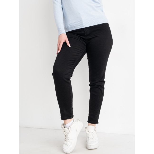 9012-2 черные женские джинсы (LANLANIEE, байка, 2 ед. размеры батал: 35. 36)  LANLANIEE: артикул 1152342