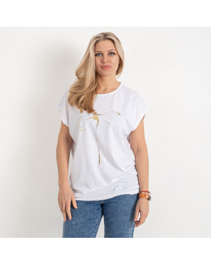7616-10 белая женская футболка (HAZARD, 6 ед. размеры батал: 2XL. 2XL. 3XL. 3XL. 4XL. 4XL) Hazard
